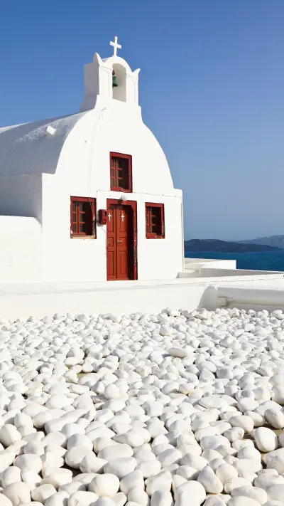 爱琴海上的圣托里尼岛