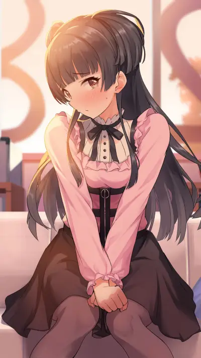 羞涩的长发少女