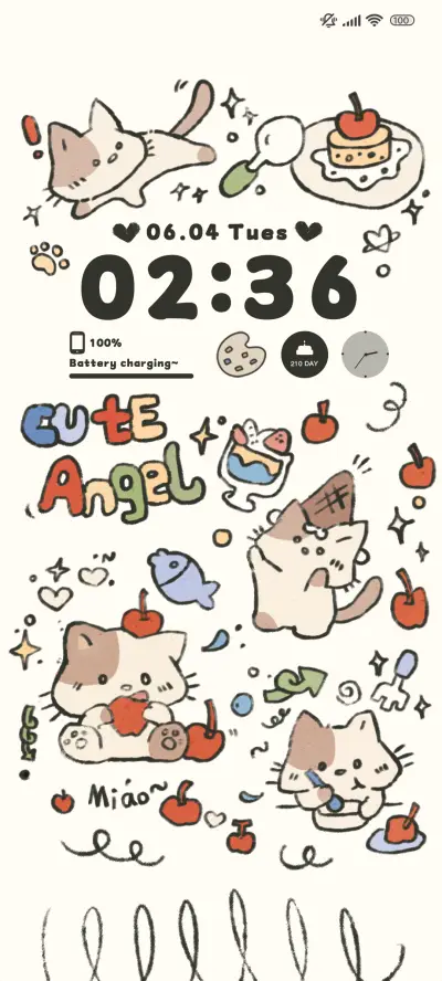 可爱插画 贪吃喵仔