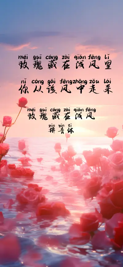 玫瑰藏在浅风拼音体 - Screenshot 1