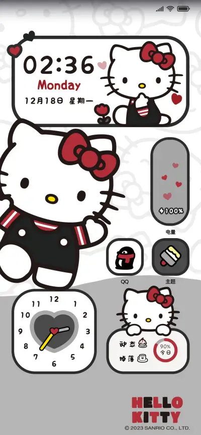HelloKitty黑红简约 - Screenshot 2