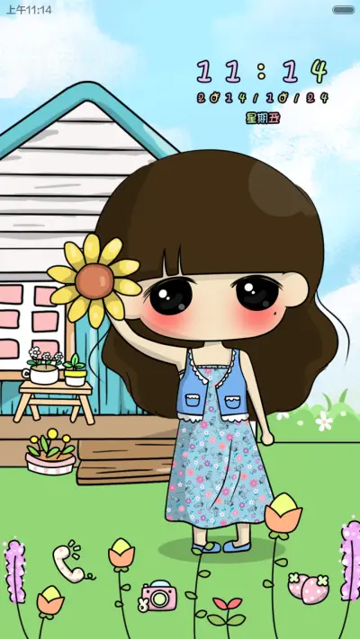 小希波西米亚风【音乐界面+短信弹窗+数字解锁+一键清理】 - Screenshot 1